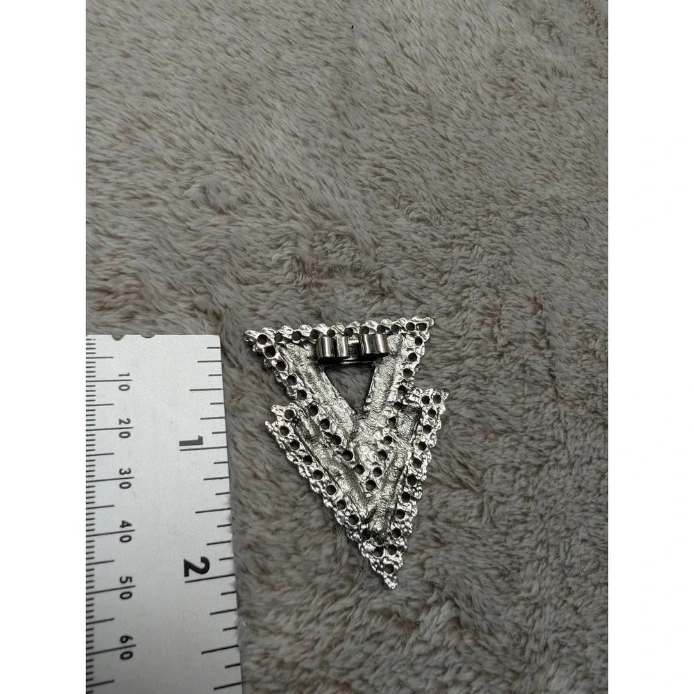 Vintage Silver Tone Arrowhead Bolo Tie Black Braided Cord Geometric Slide